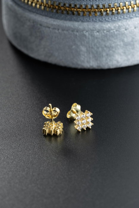 Heliophilia Silver Pendientes NRZ999764 Plata de Ley 925 Baño de Oro con Circon Color Oro Elegantes para Mujer